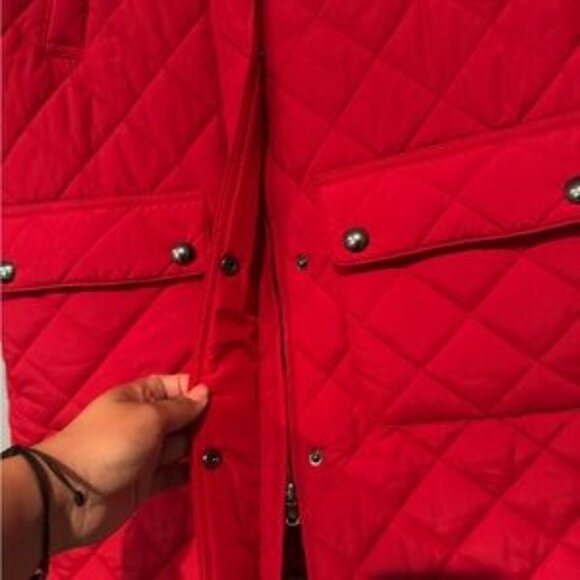 Lauren Ralph Lauren Red Puffer Jacket with Classic Style - Picture 5 of 8